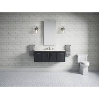 KOHLER Winnow 48.125 in W x 18.0625 in. D x 35.625 in. H Bathroom Vanity in Slate Grey with Quartz Top K-33580-ASB-1WX