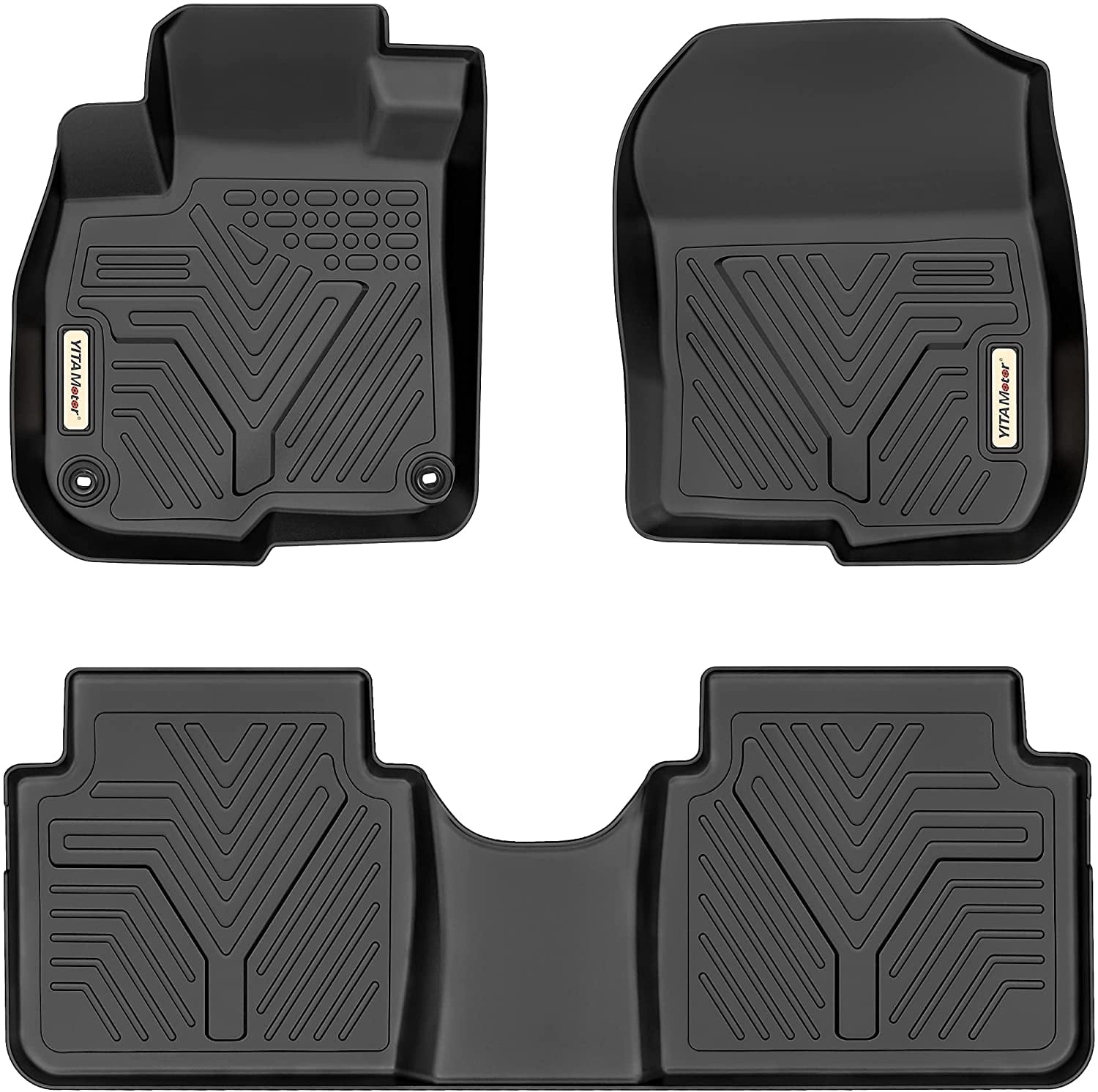 Ledkingdomus All Weather TPE Front And Rear 3-piece  Car For 2017 - 2022 Honda CR-V Floor Mats Set