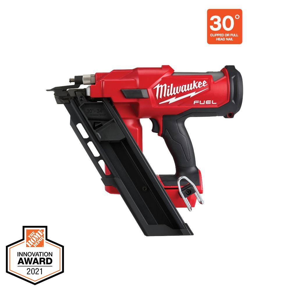 MW M18 FUEL 18-Volt Lithium-Ion Cordless 7-14 in. Rear Handle Circ Saw w3-12 in. 30-Degree Nailer Two 6 Ah HO Batteries 2830-20-2745-20-48-11-1862