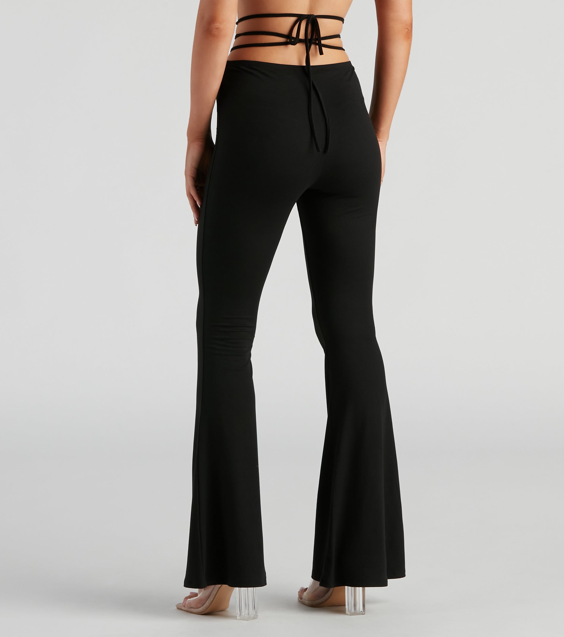 Elevated Casual Strappy Flare Pants