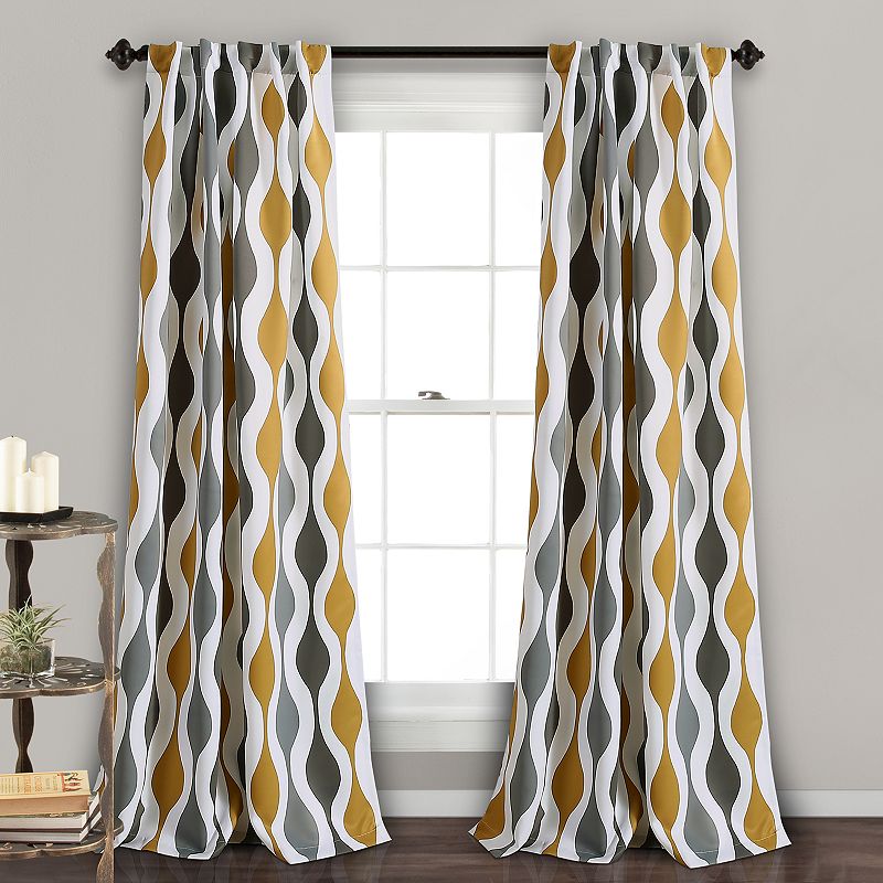 Lush Decor 2-pack Mid Century Room Darkening Window Curtains - 52 x 84