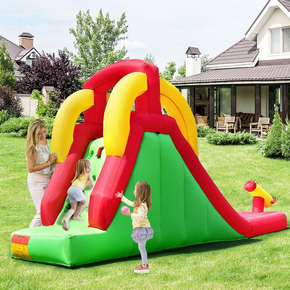 Gymax Inflatable Water Slide Bounce House Bouncer Kids Jumper Climbing with 350-Watt Blower GYM11232