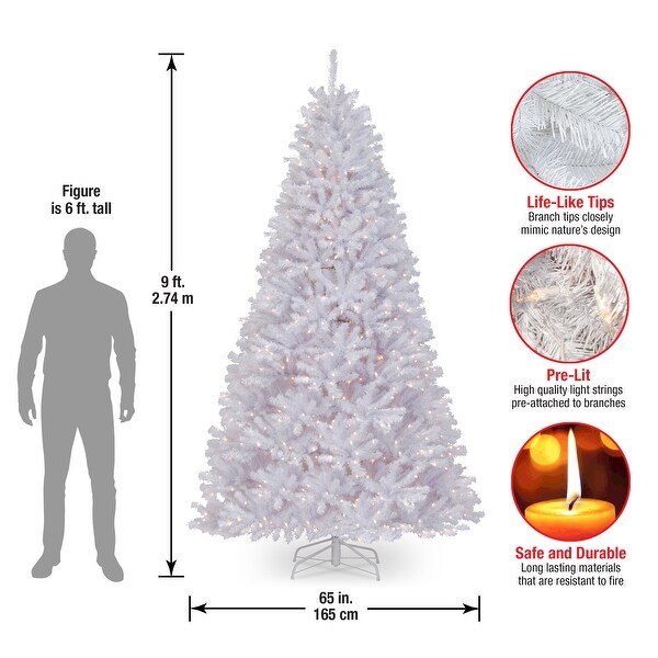 National Tree Company 9 ft. North Valley White Spruce Tree with Clear Lights