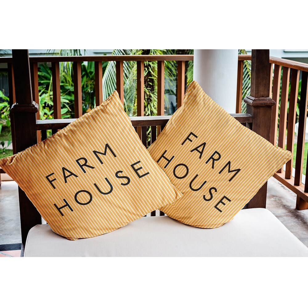 Farmhouse Ticking Polyester Indoor/Outdoor Pillow