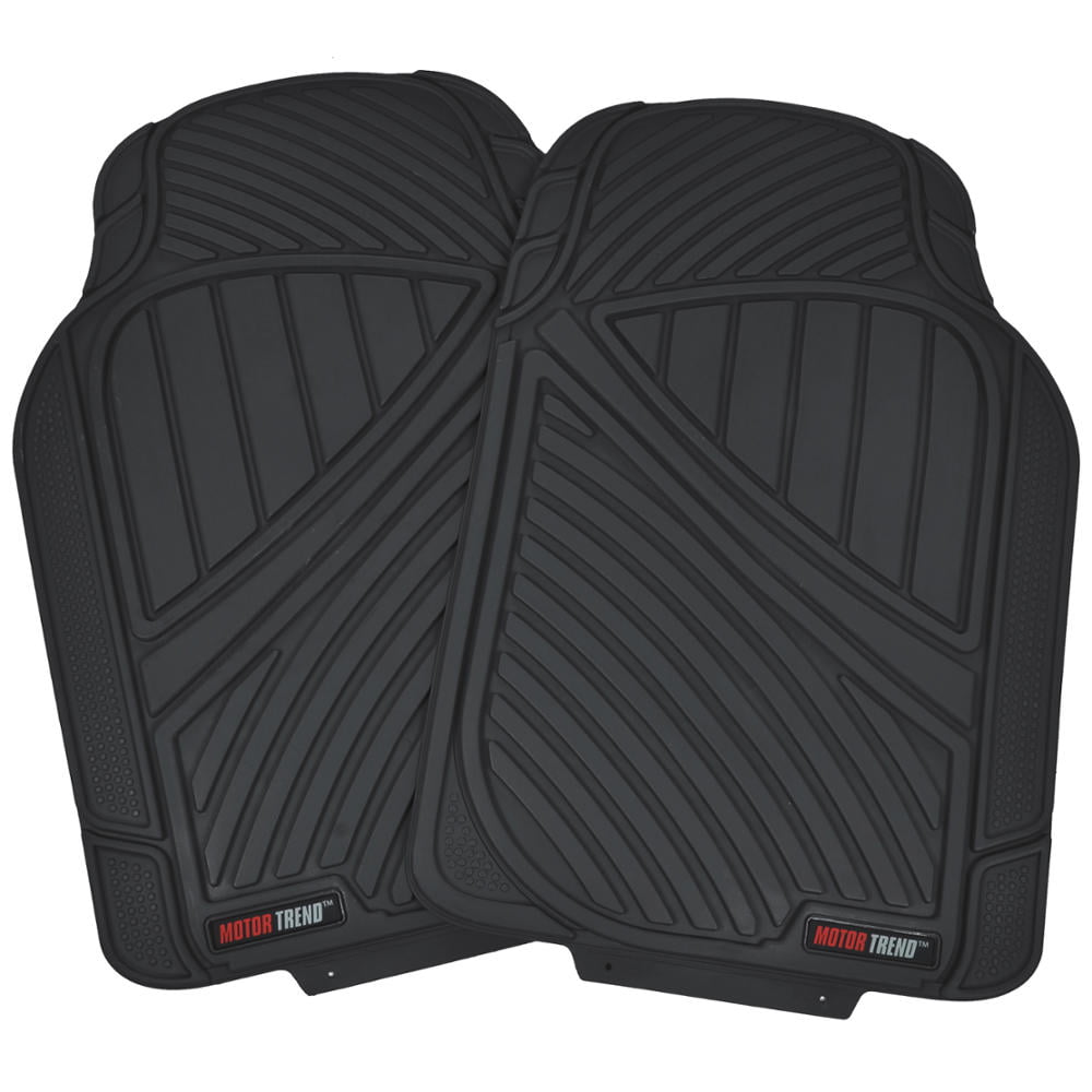 Motor Trend FlexTough Heavy Duty Rubber Car Floor Mats， 100% Odorless and All Weather