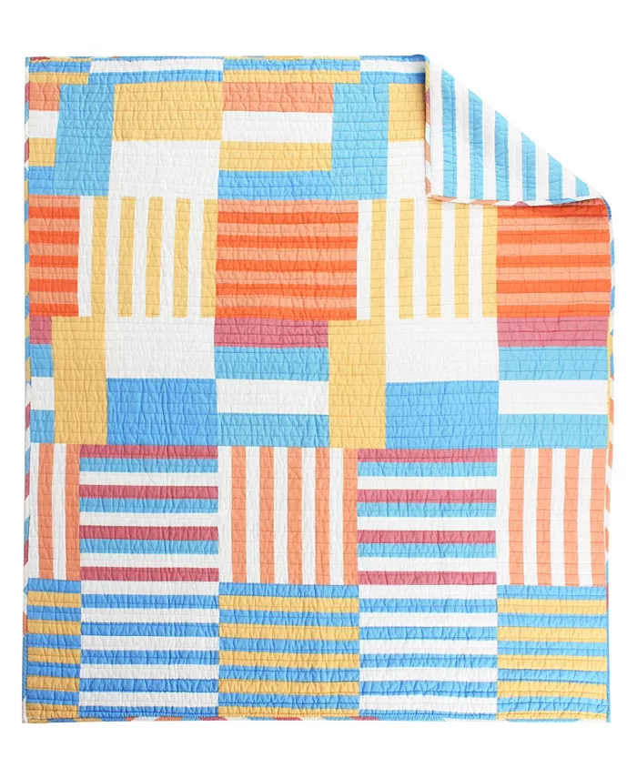 Levtex Sol Stripe Reversible Quilted Throw， 50 x 60