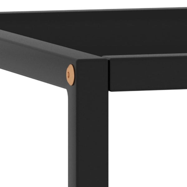 Coffee Table Black with Black Glass 15.7