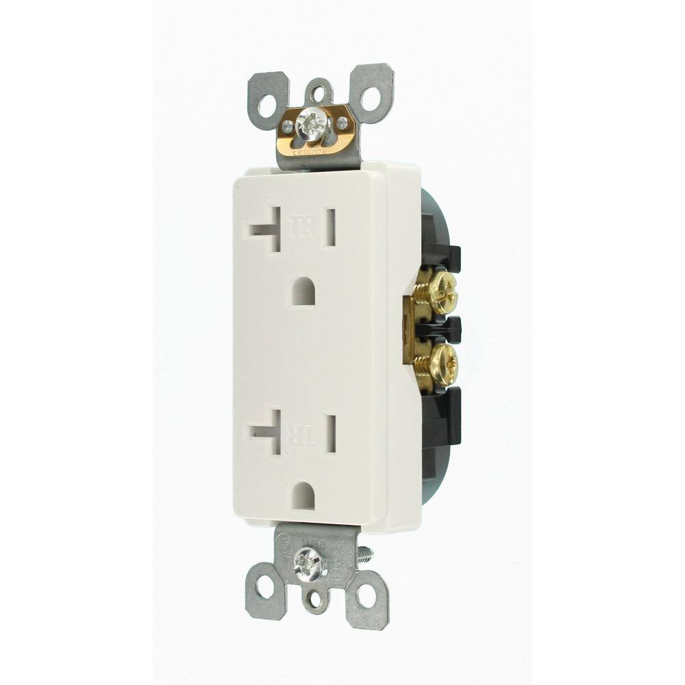 Leviton Decora 20 Amp  Tamper Resistant Duplex Outlet White (10-Pack) M02-T5825-WMP