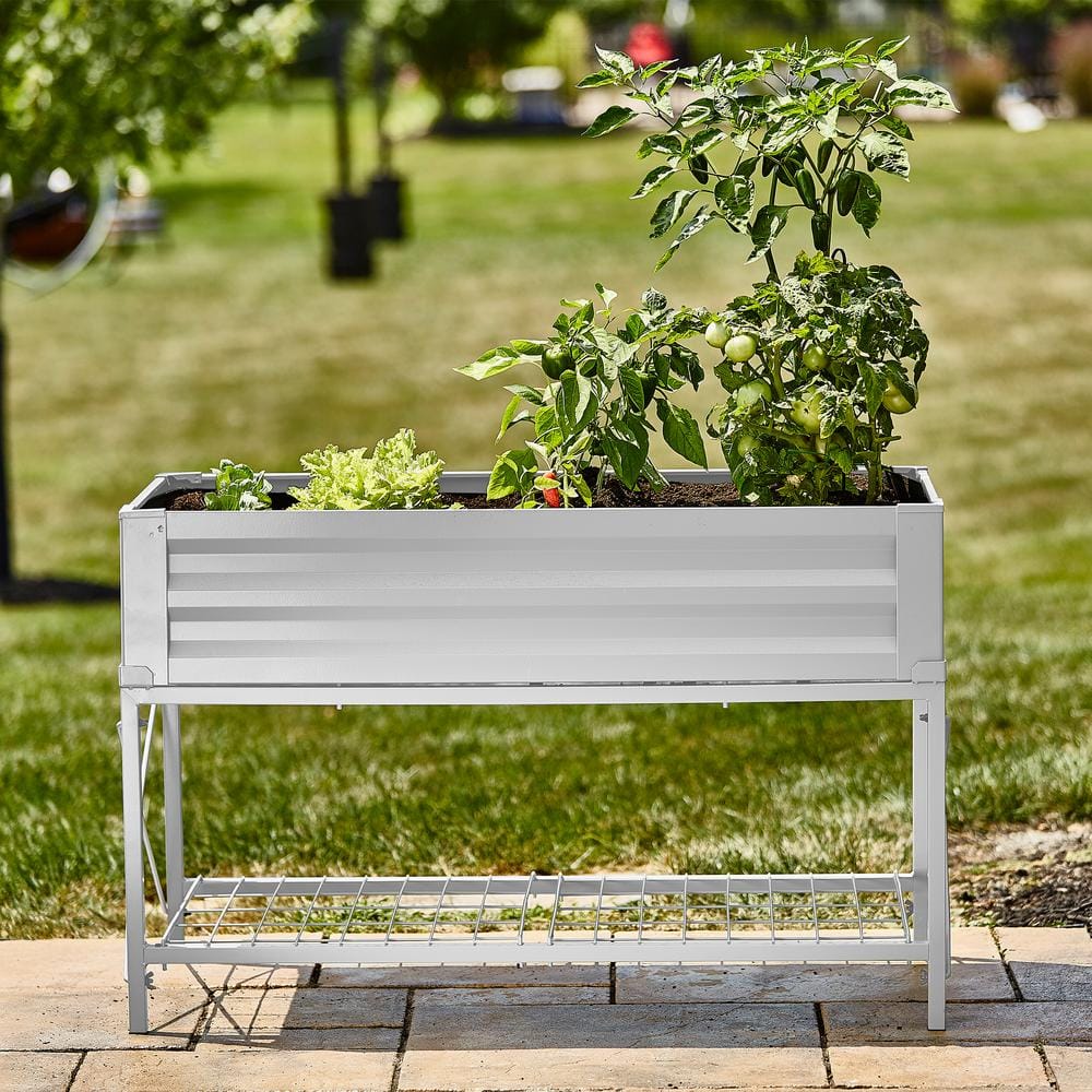 Vigoro Stand Up Steel Raised Garden Planter with Liner 82230HD