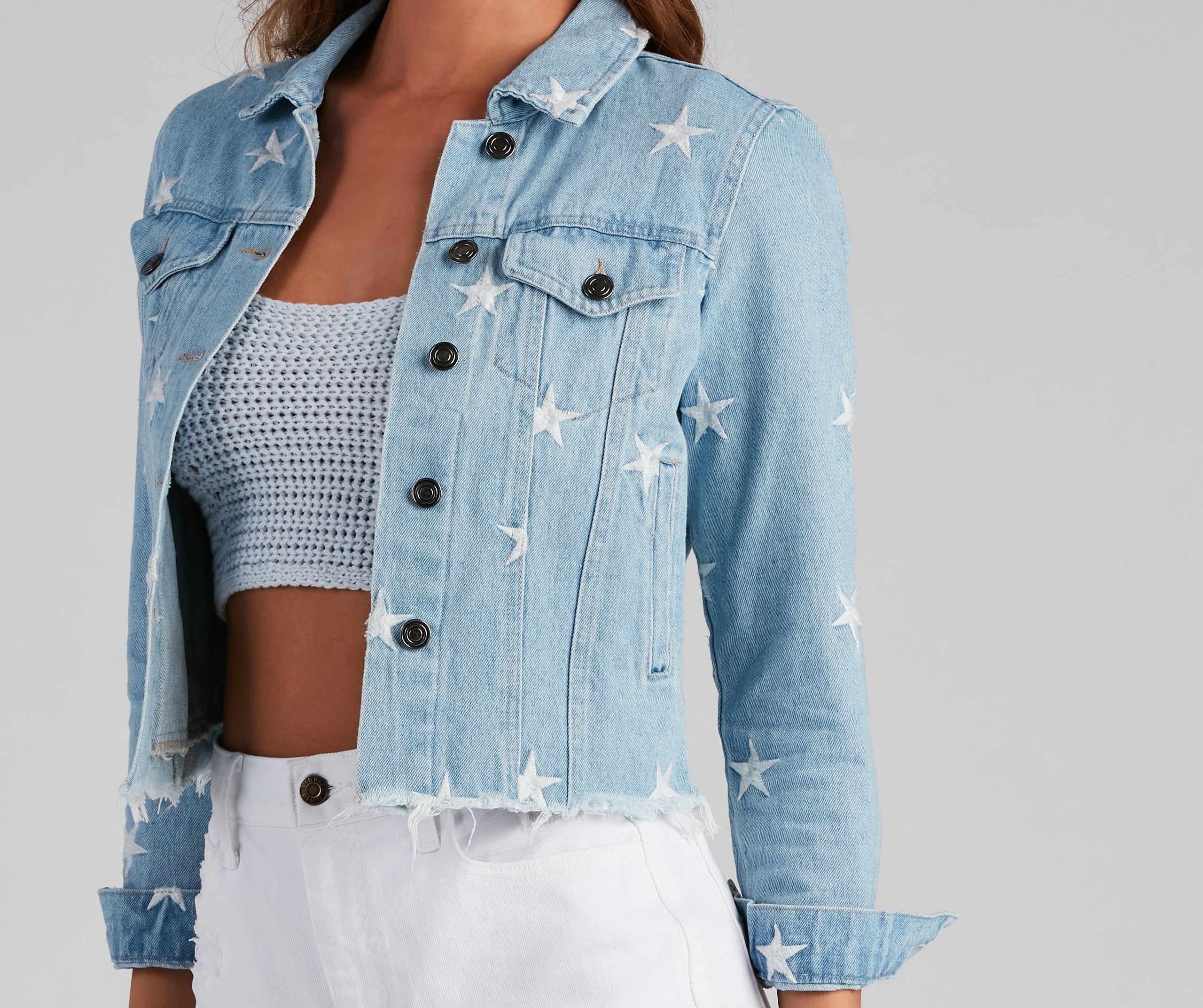 Trendsetting Vibes Embroidered Denim Jacket