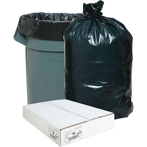 Nature Saver Recycled Black Trash Bags | 33 Gallon， Box of 100 | NAT00989