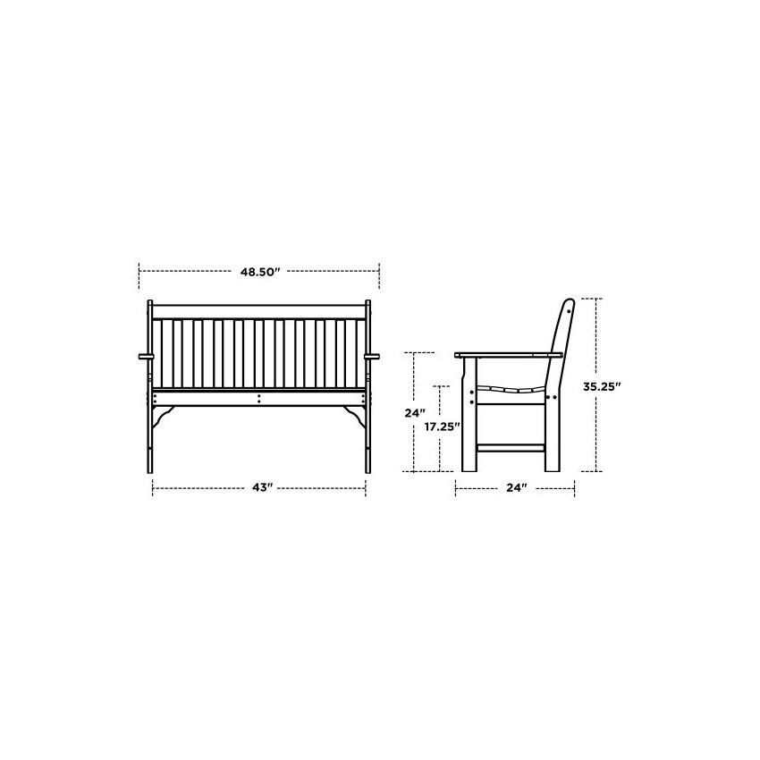 POLYWOOD Vineyard 4-Piece Bench Seating Set