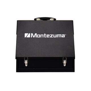 Montezuma 15 in. W x 11 in. D Portable Handheld Steel Shop Triangle Tool Box for Sockets Wrenches and Screwdrivers SB150B