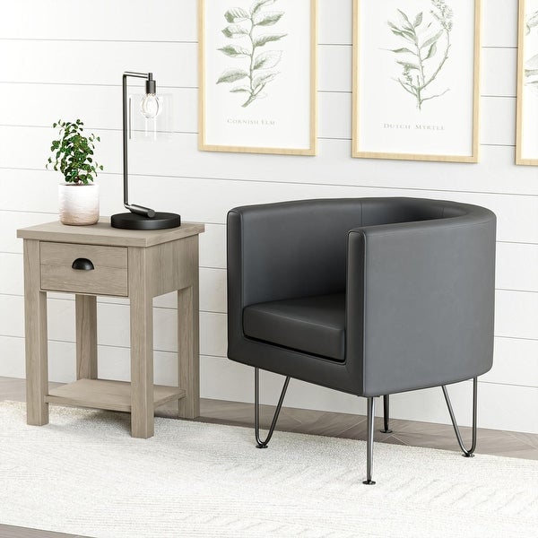 Brookside Claire Upholstered Barrel Accent Chair with Hairpin Legs