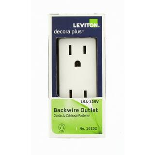 Leviton Decora Plus 15 Amp Industrial Grade Duplex Outlet White R82-16252-0WS