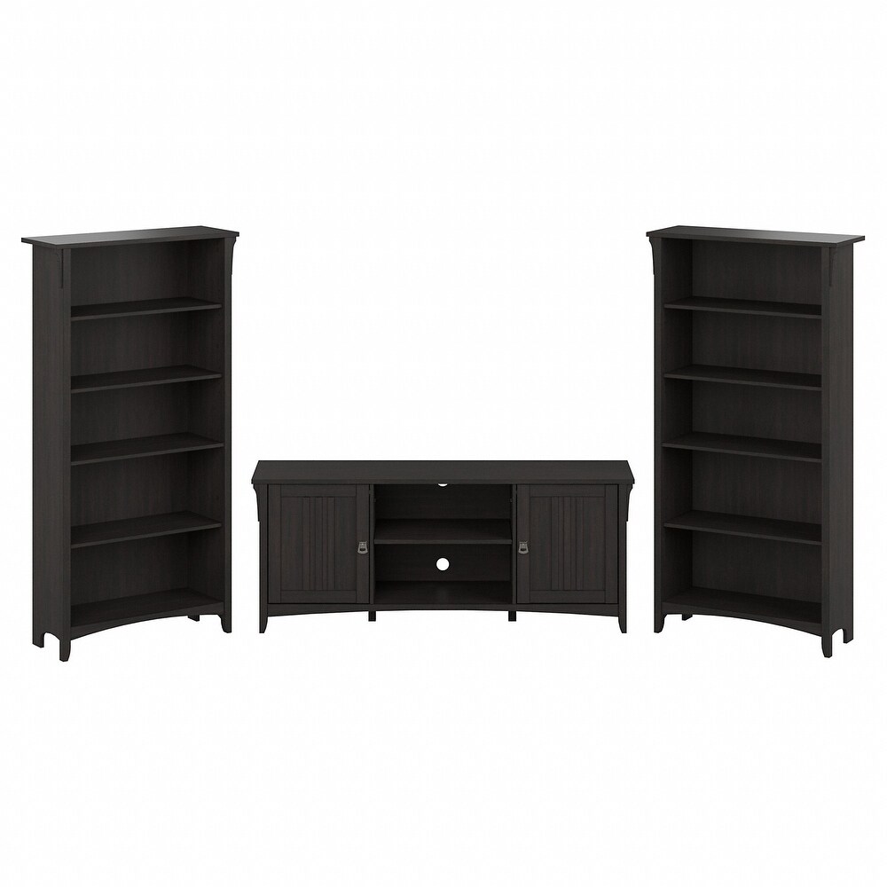 Salinas TV Stand for 70 Inch TV with Bookcases by Bush Furniture