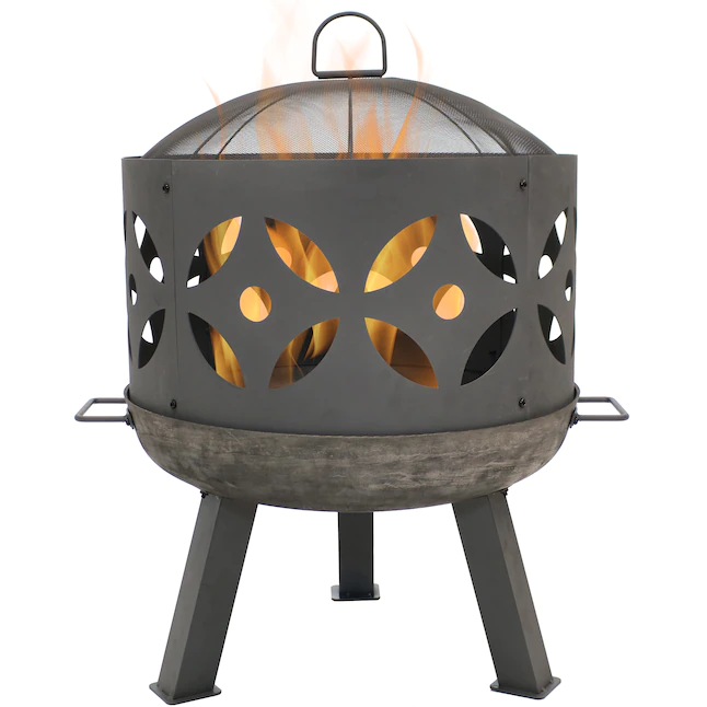 Sunnydaze Decor RCM-LG561N 26.5-in W Gray Cast Iron Wood-Burning Fire Pit