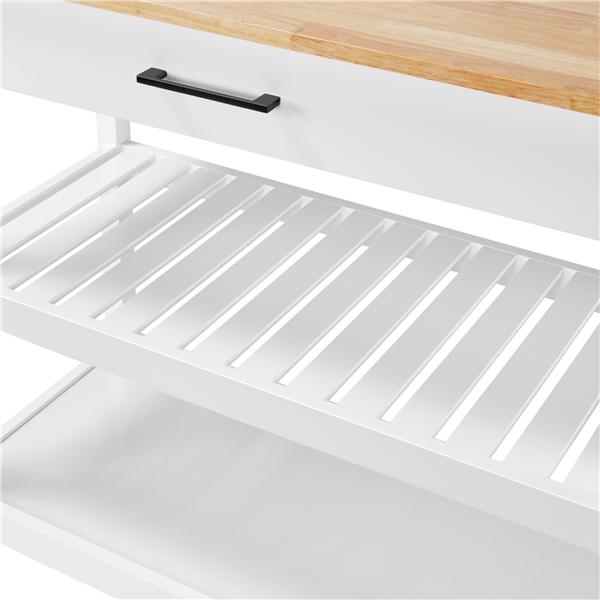 Easyfashion 40 W Kitchen Island Cart with Storage， White