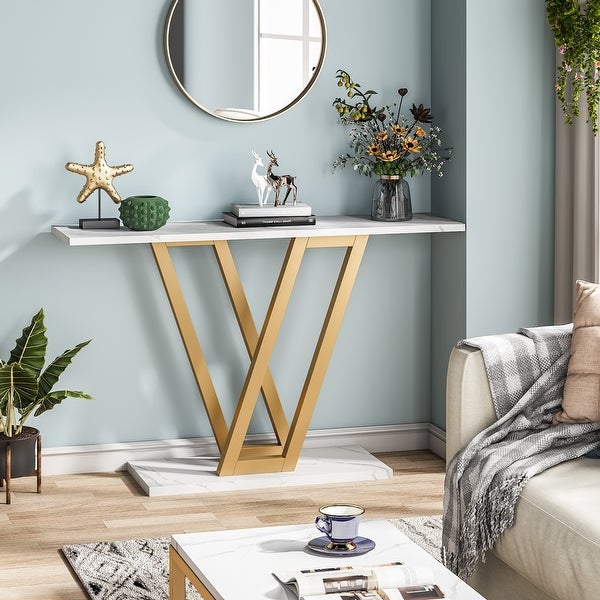 Console Sofa Table， Industrial Entryway Table for Hallway