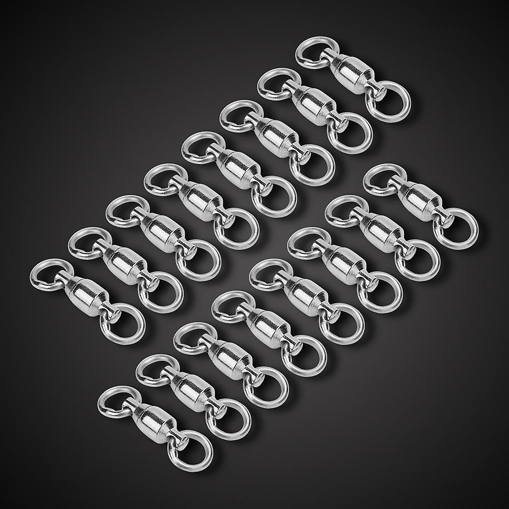 20pcs Bearing Fishing Rolling Swivel Solid Rings Connectors Lure Tackle Accessories (1#20pcs)