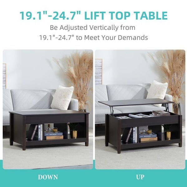 Lift Top Coffee Table Dining Table for Office， Small Apartment