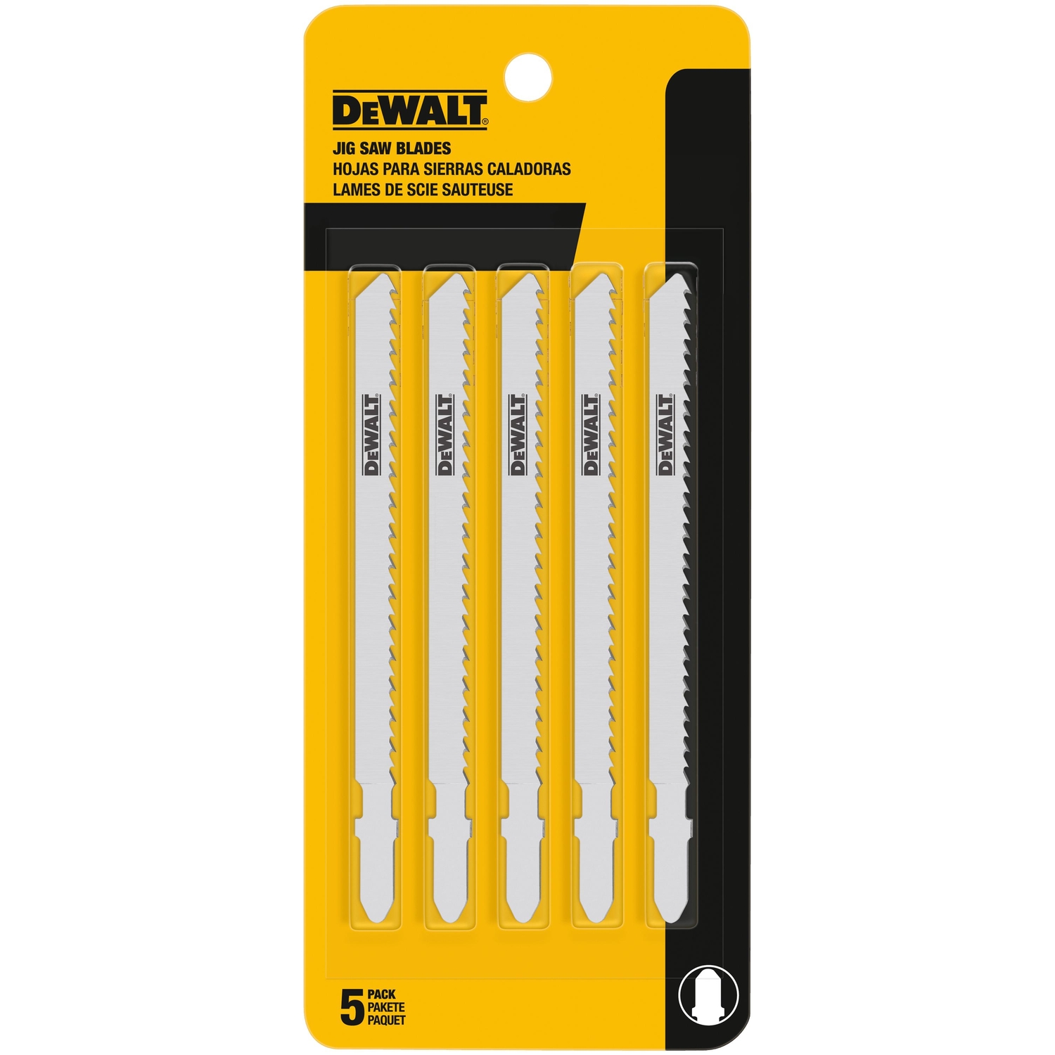 DW 4 in. Cobalt Steel T-Shank Jig Saw Blade 10 TPI 5 pk