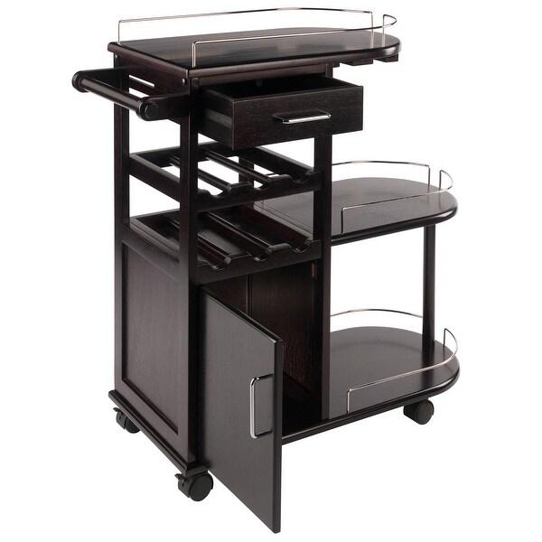 Wood Jimmy Entertainment Cart， Espresso Finish