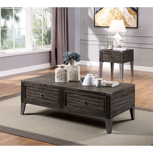 Furniture of America Sete Urban Oak 48-inch 2-drawer Coffee Table