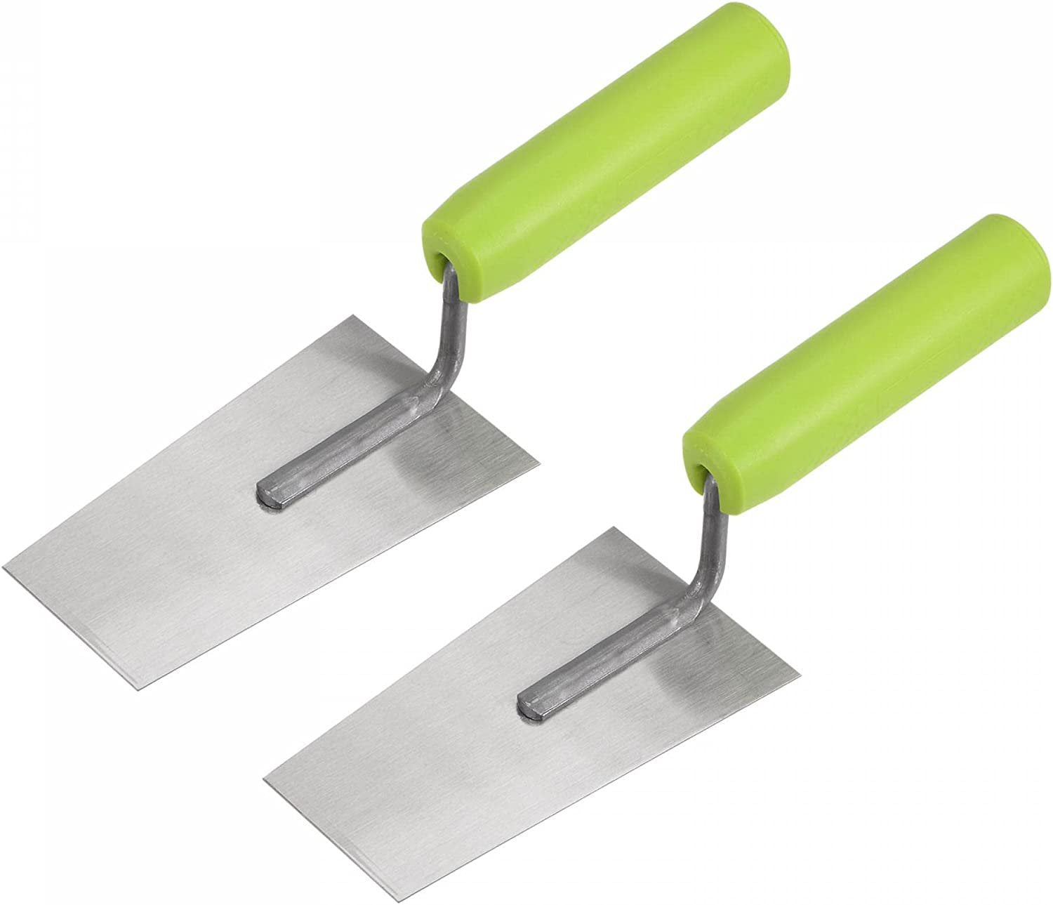 Egebert 2pcs Flat Masonry Hand Trowel 5.1"x2.9" Drywall Concrete Finishing Building Tool Carbon Steel Panel with Rubber Handle