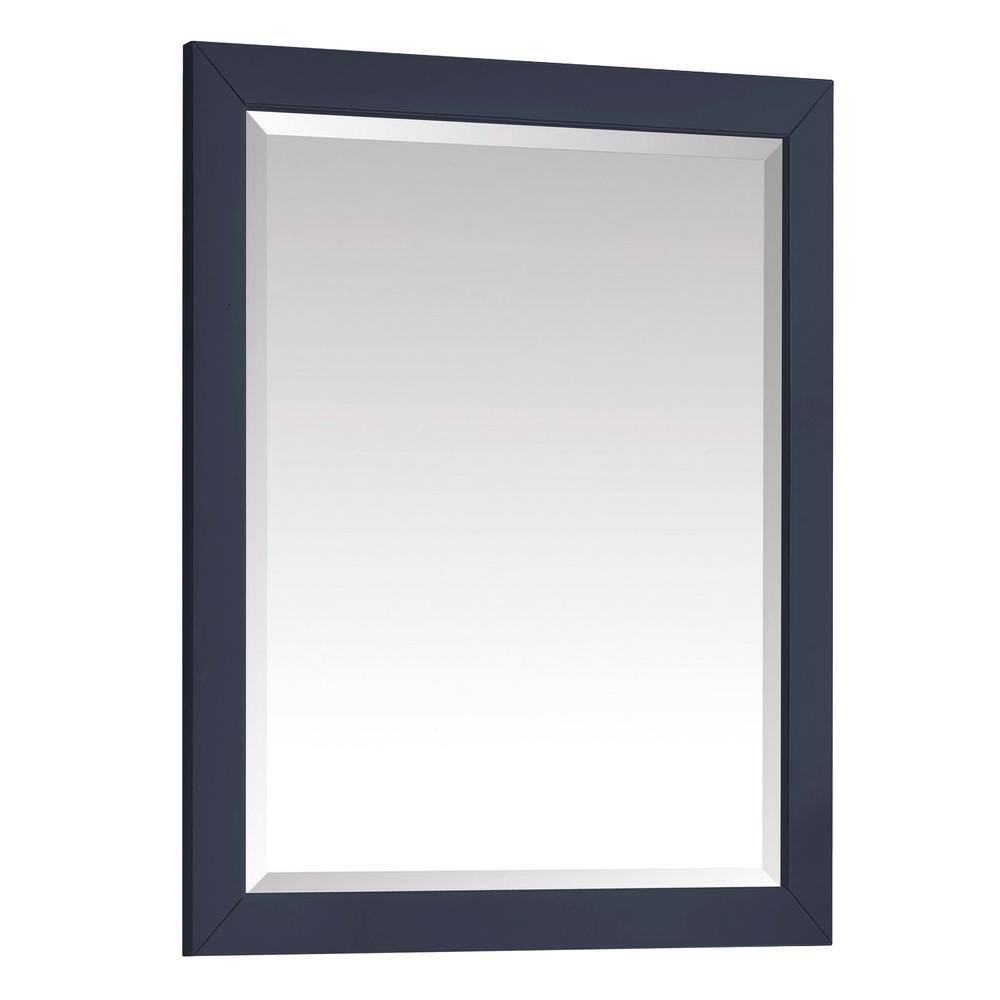 Home Decorators Collection Windlowe 24 in. W x 32 in. H Framed Rectangular Beveled Edge Bathroom Vanity Mirror in Navy Blue 15101-M24-NB