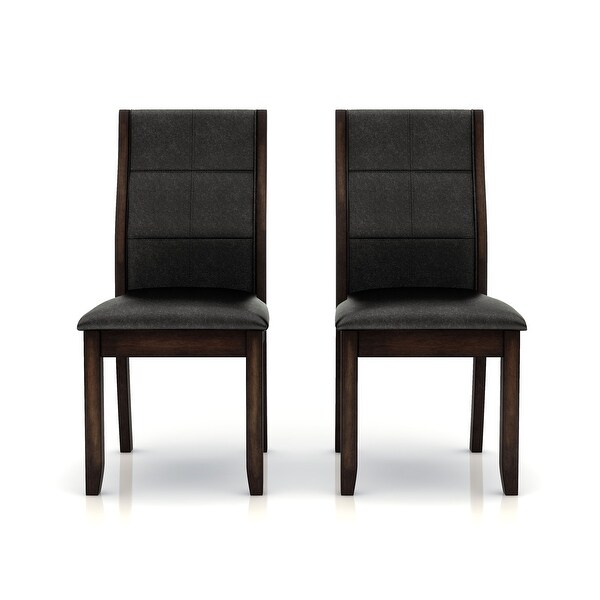 Tornillo Modern Black Faux Leather Dining Chairs (Set of 2) by Furniture of America