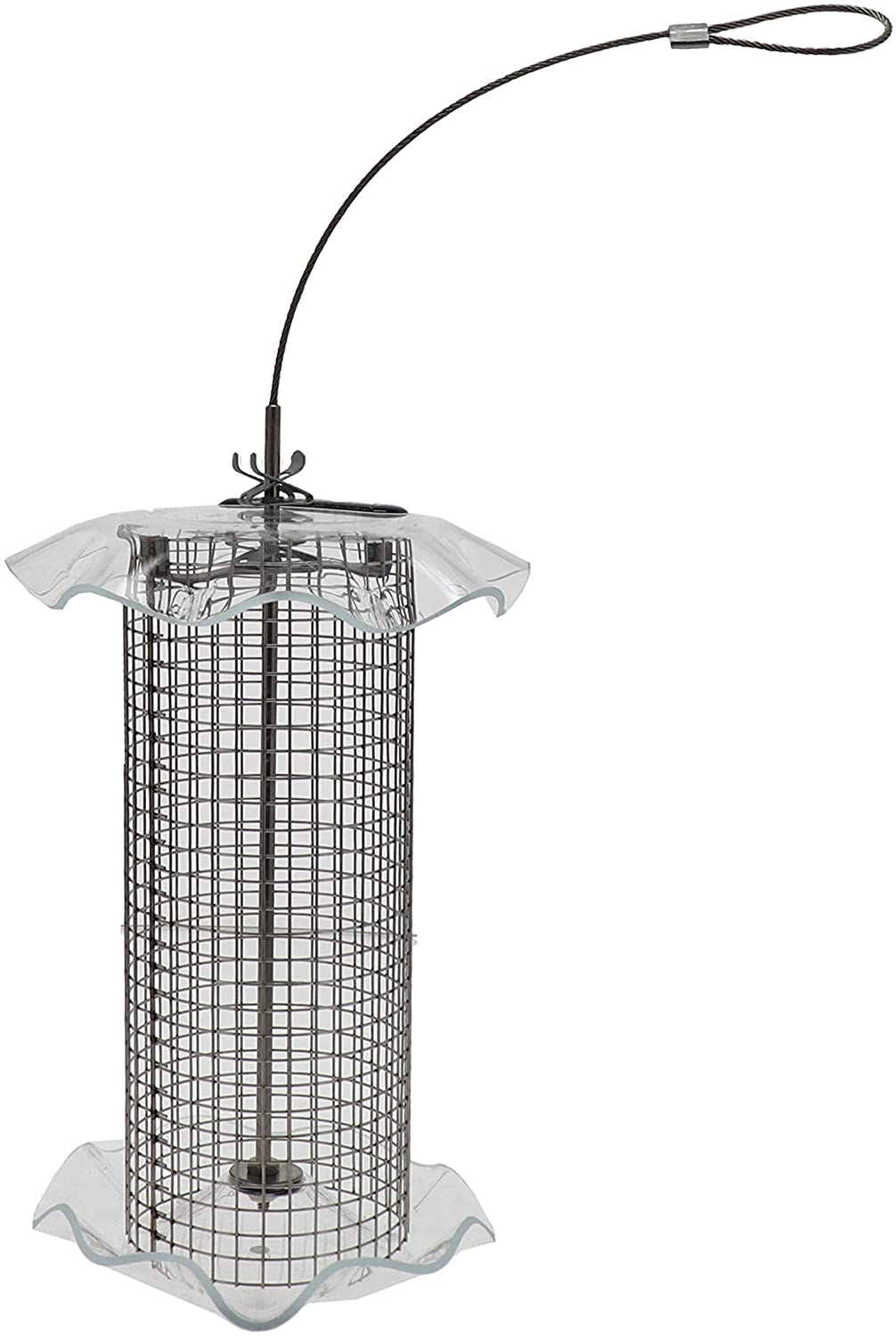 Birds Choice FF106 Forever Feeder， Stainless Steel Clear Sunflower Forever Feeder w/ Hanging Cable， 1 Quarts， Red