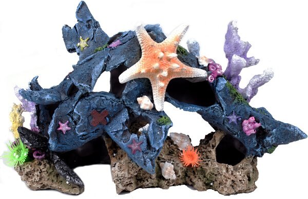 Penn-Plax Blue Plane Coral Scape Aquarium Ornament