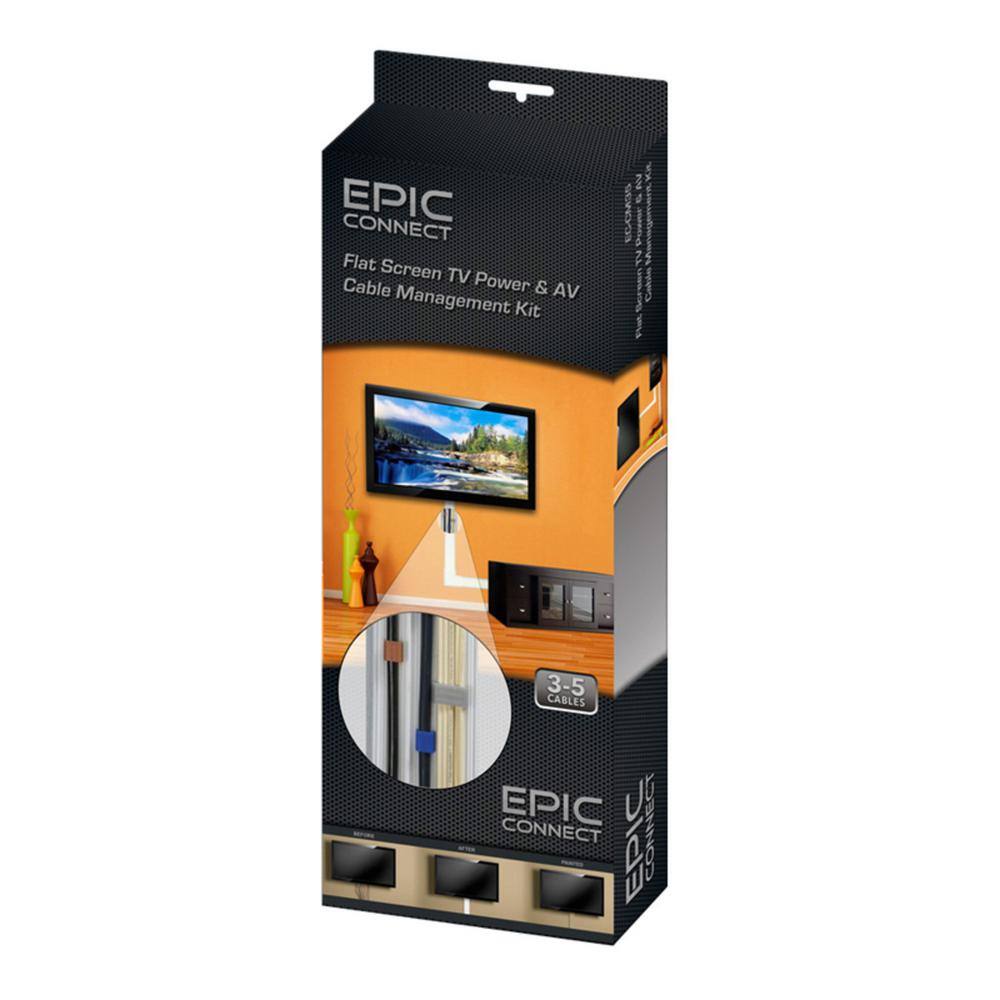 EPIC CONNECT TV Cable Management Organizer Raceway Wire Cover for AV and Power Cables EC-CM35