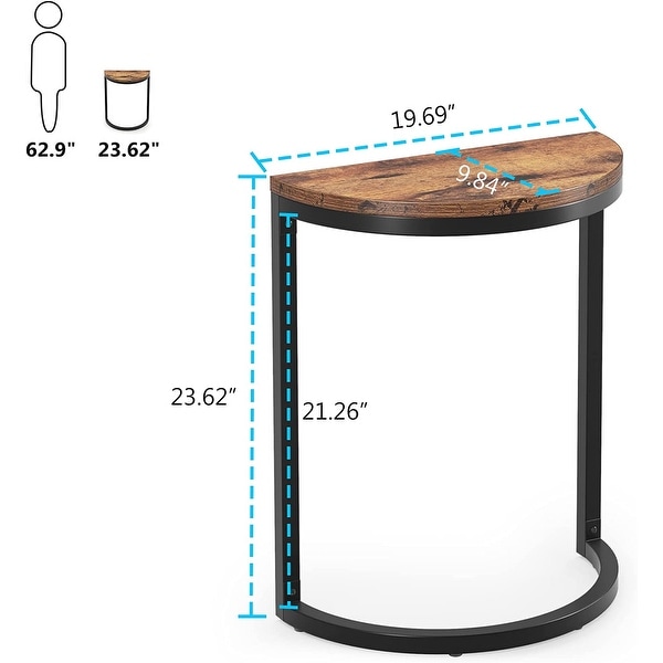 Semi Circle End Table Small Half Round Side Tables