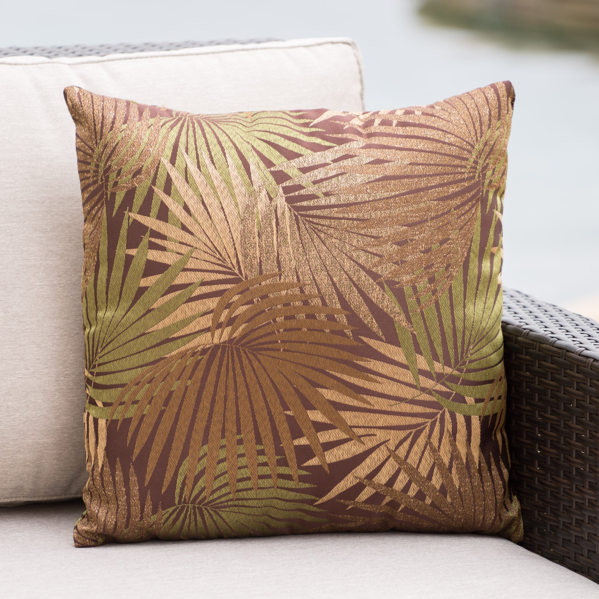 Corona Outdoor Square Tropical Water Resistant Pillow