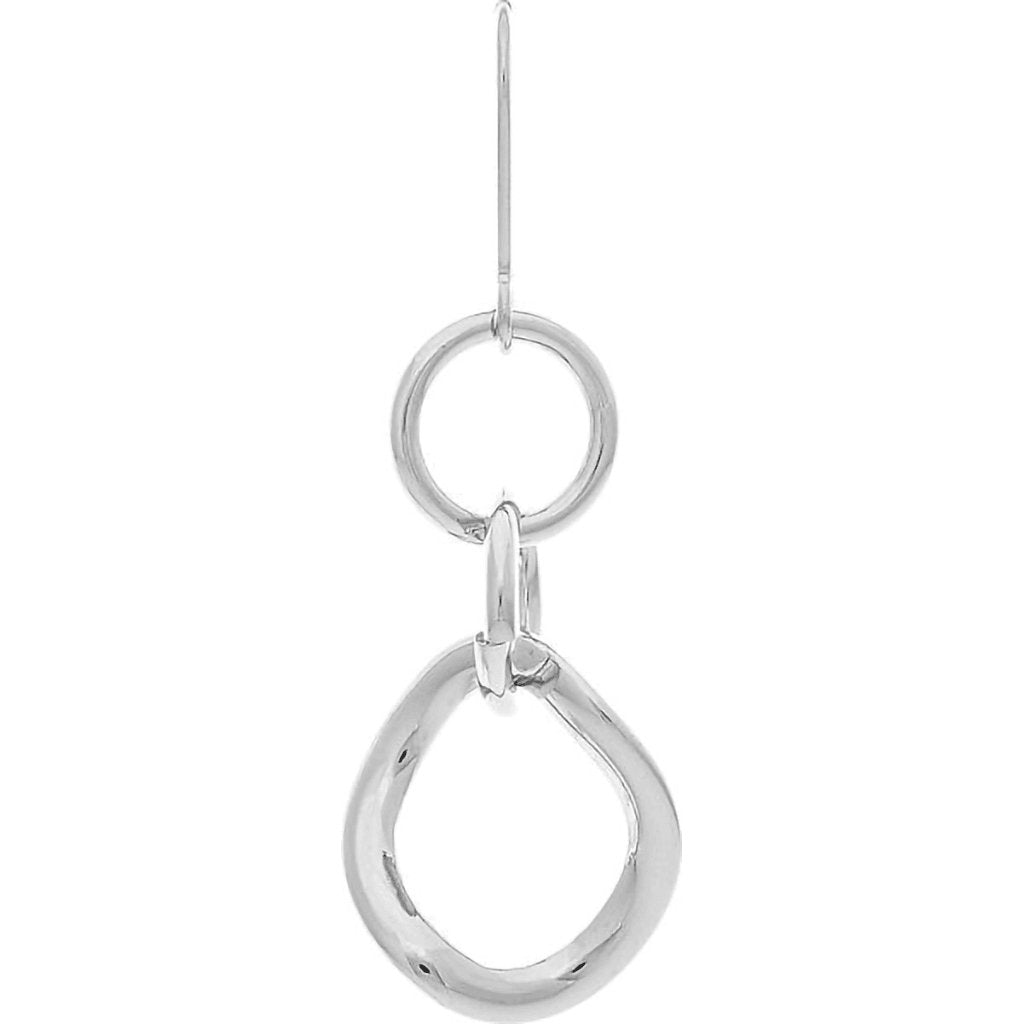 Rain  Silver Shiny Triple Rings Earrings