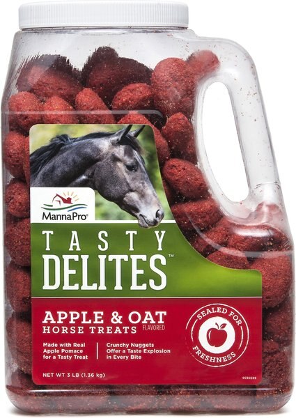 Manna Pro Tasty Delites Apple and Oat Horse Treats， 3-lb jar