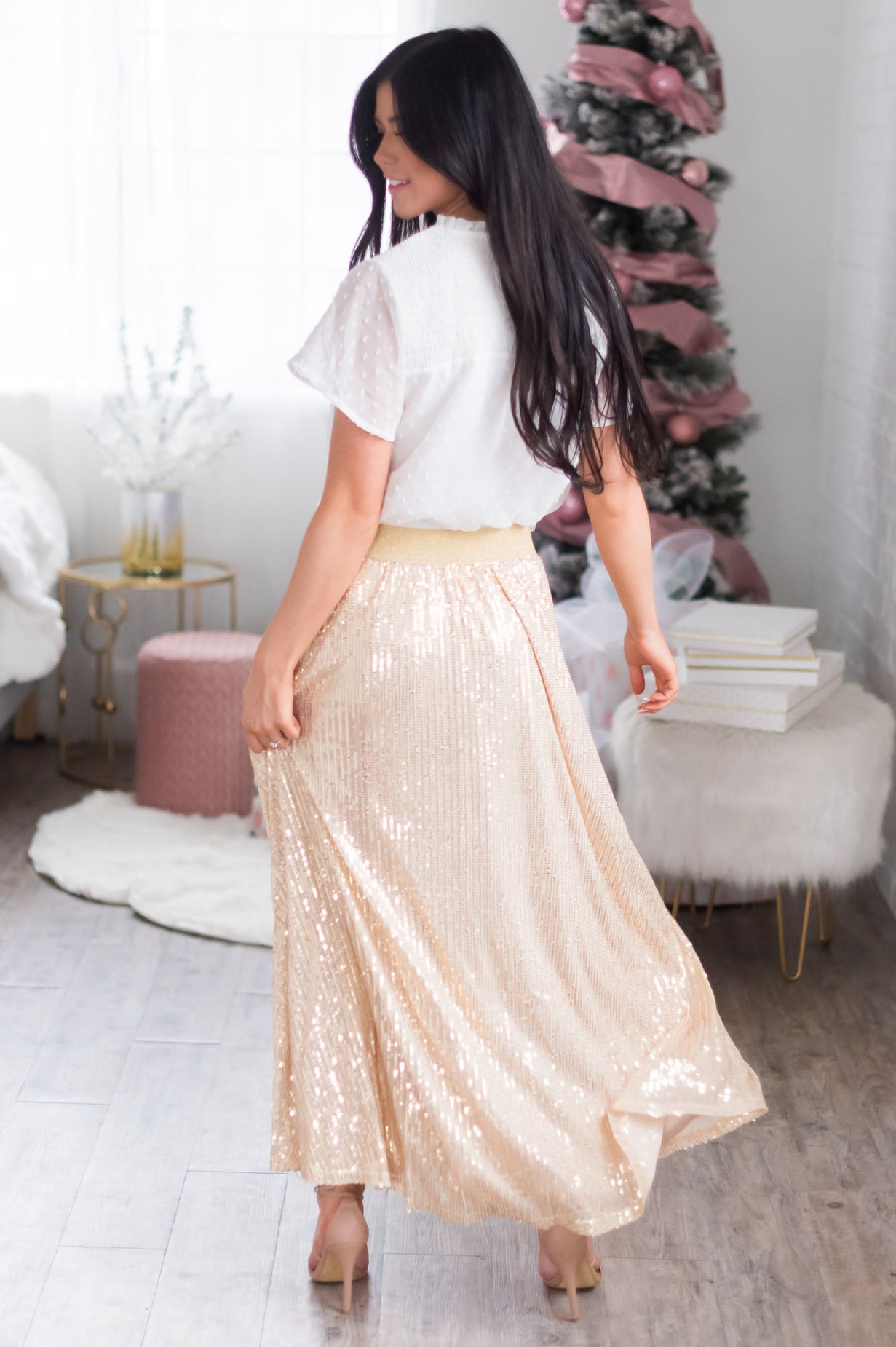 Make A Wish Modest Sequin Skirt