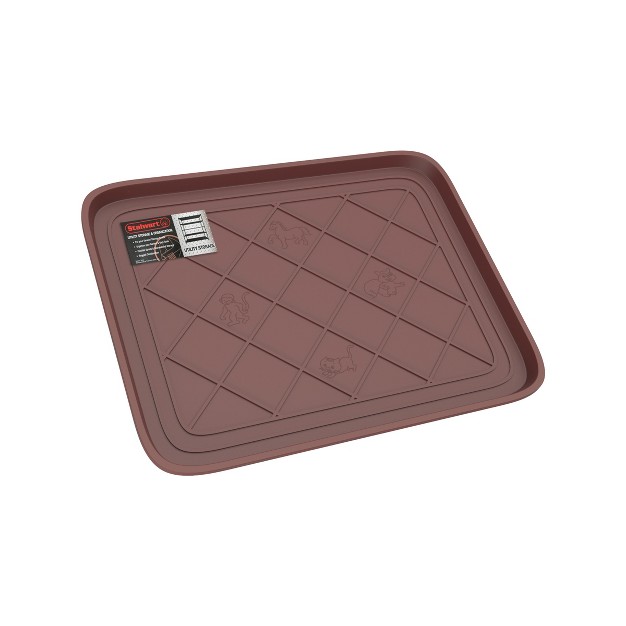 All Weather Boot Tray Small Water resistant Plastic Utility Shoe Mat For Indoor And Outdoor Use In All Seasons By Stalwart brown