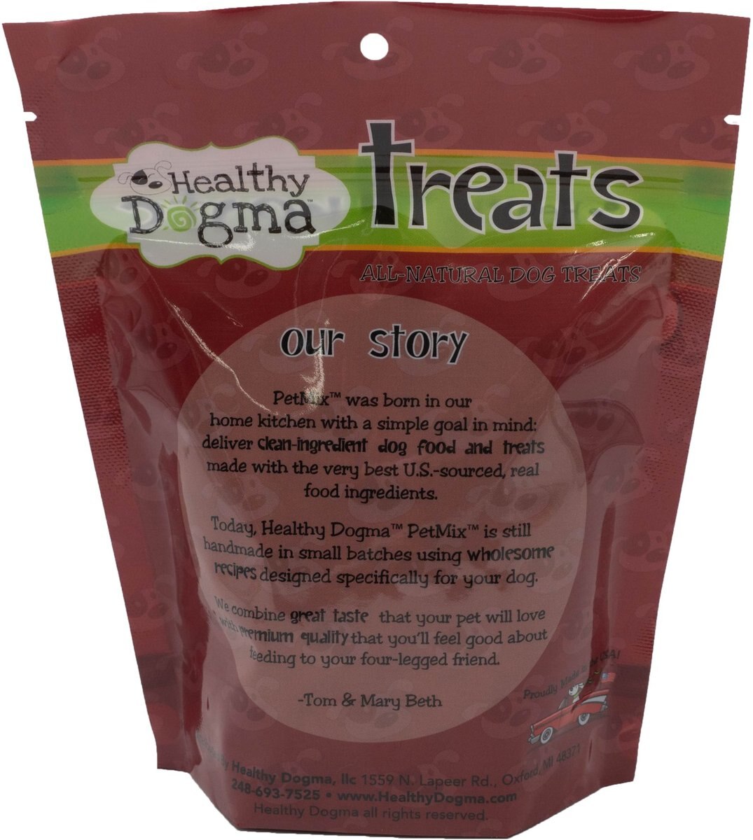 Healthy Dogma Tiny Peanut Butter and Blueberry Bones Dog Treats， 6-oz bag