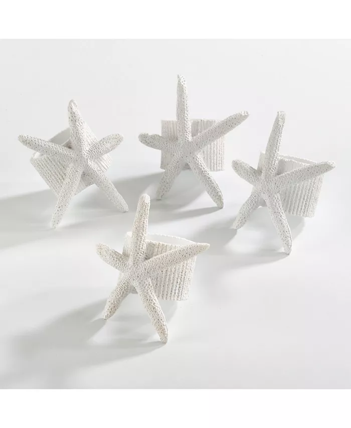 Saro Lifestyle Neptune Collection Starfish Napkin Ring Set of 4