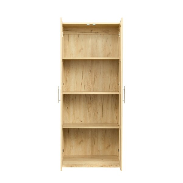 Modern High Wardrobe Cabinet with 2 Doors and 3 Partitions - - 37291385