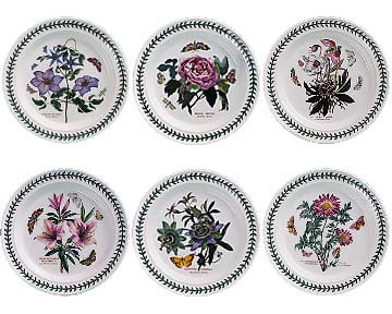 Portmeirion Botanic Garden Set of 6 Dinner Plates (Assorted Motifs)