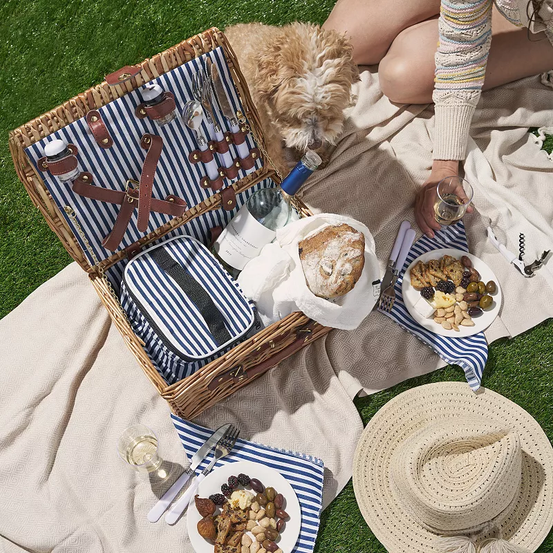 Newport Wicker Picnic Basket by Twine