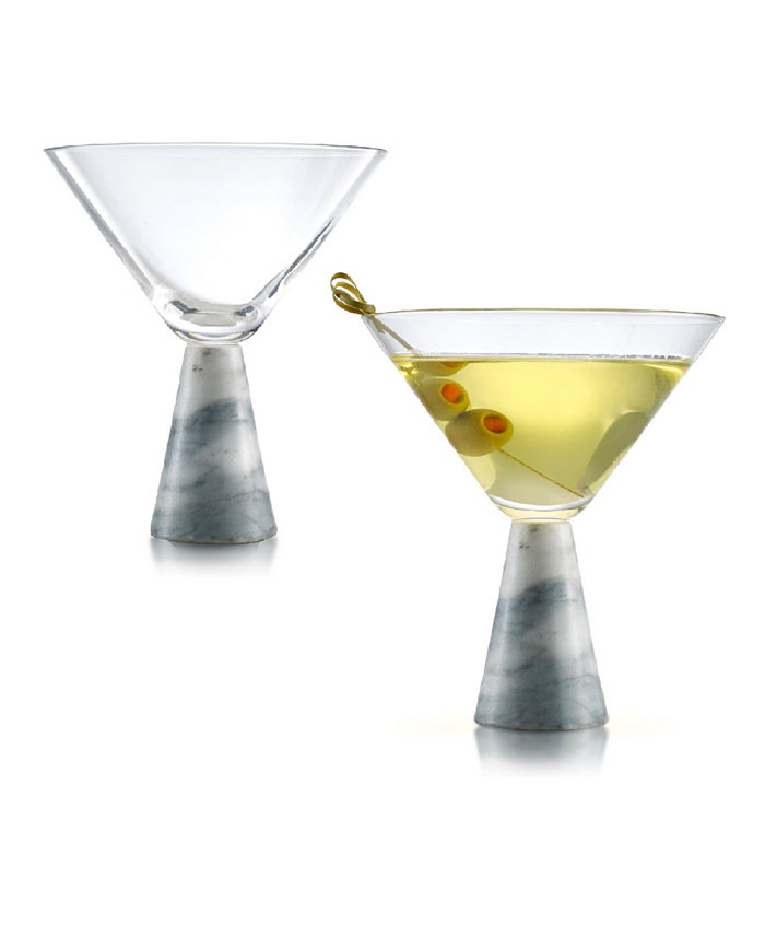 Qualia Glass Marble Martini Glasses Set of 2 9 Oz