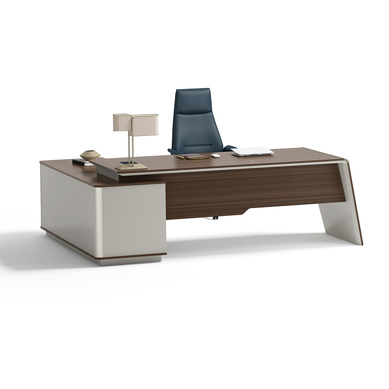 ANDERS Executive Desk Reversible Return 2.4M - Australian Gold Oak & Beige