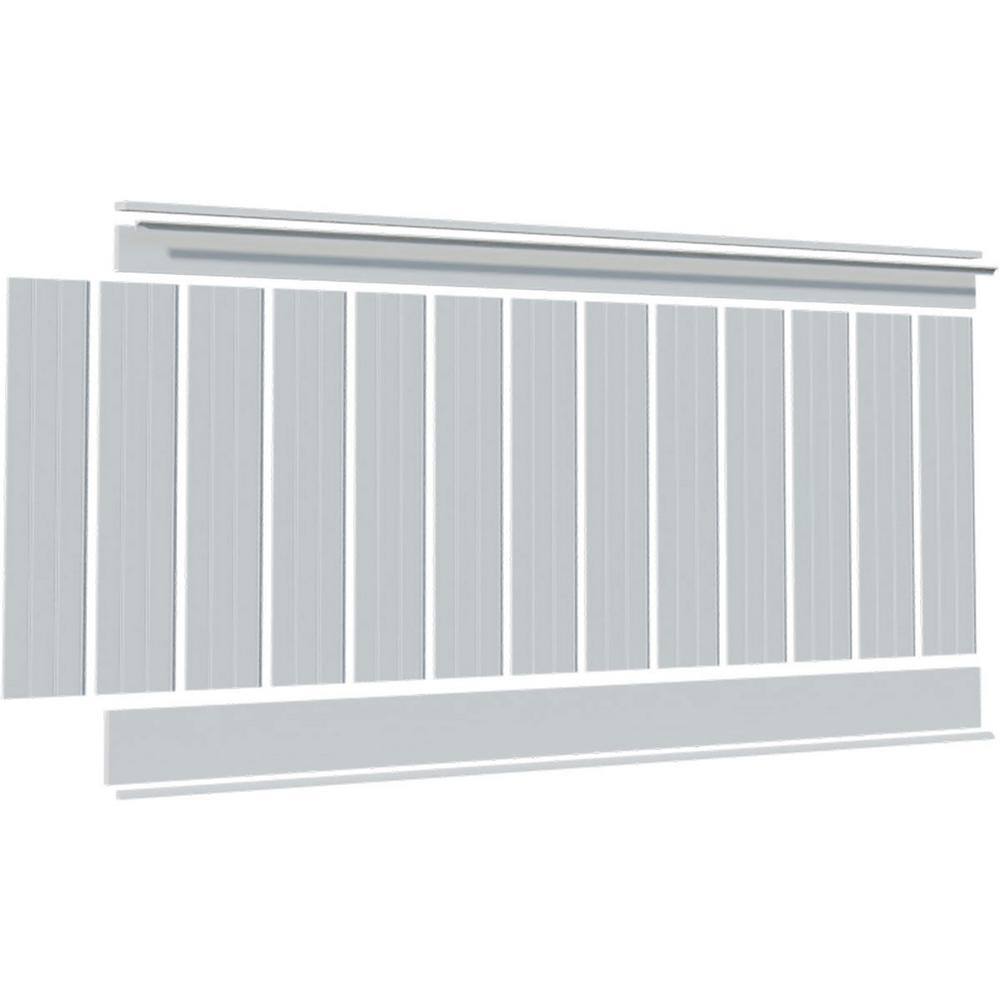 Ekena Millwork 58 in. x 96 in. x 40 in. PVC Deluxe Beadboard Wainscoting Moulding Kit (for heights up to 41-58 in.) WPKP40BBD