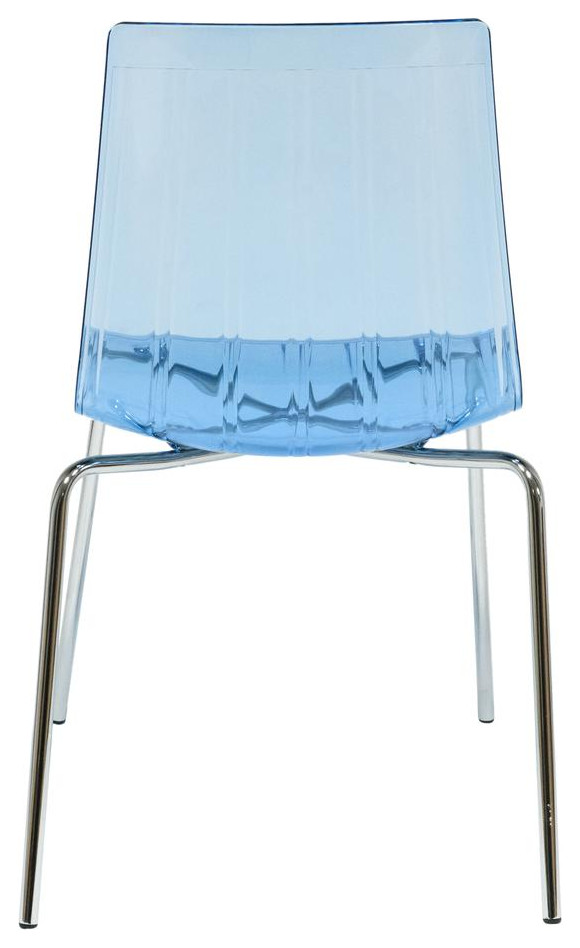 Leisuremod Ralph Dining Chair In Transparent Blue Rp20Tbu   Midcentury   Dining Chairs   by BisonOffice  Houzz