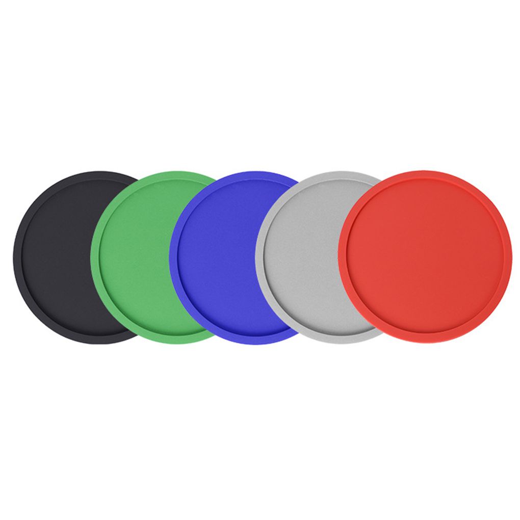 Worallymy 1Pc/8Pcs Round Silicone Coasters Non-slip Cup Mats Pad Drinks Table Glasses Mat Replacement